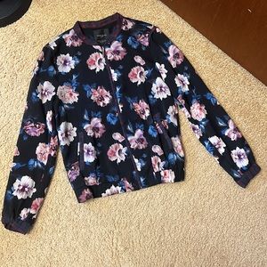 Zara Trafaluc Floral Bomber Jacket size Small